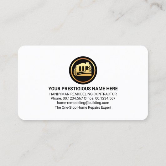 Handyman Tools Brown Layers Remodeling Visitekaartje (Achterkant)