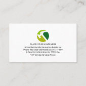 Handyman Tools Building Roof Visitekaartje (Achterkant)