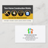 Handyman Tools Color Layer Construction Contractor Visitekaartje (Voorkant / Achterkant)