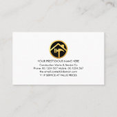 Handyman Tools Gold Building Frame Business Card Visitekaartje (Achterkant)