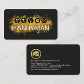 Handyman Tools Gold Paint Splatter Visitekaartje (Voorkant / Achterkant)