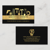 Handyman Tools Gold Stripe Contractor Visitekaartje (Voorkant / Achterkant)