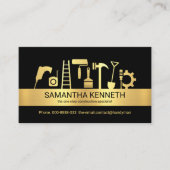 Handyman Tools Gold Stripe Contractor Visitekaartje (Voorkant)