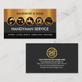 Handyman Tools Goud Zwart Lagen Visitekaartje (Voorkant / Achterkant)