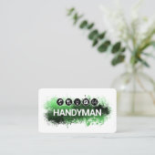 Handyman Tools Green Paint Splatter Visitekaartje (Staand voorkant)