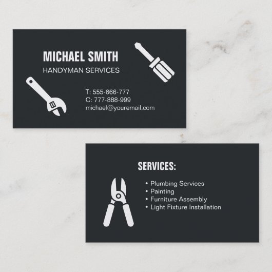 Handyman Tools Handyman Services Visitekaartje (Voorkant / Achterkant)