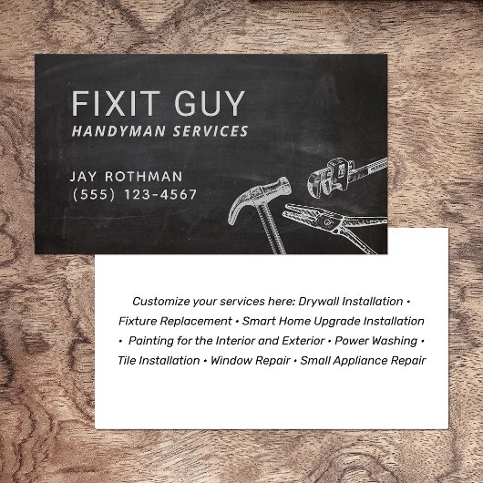 Handyman Tools, Home Improvement Rustic Business C Visitekaartje