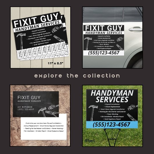 Handyman Tools, Home Improvement Rustic Business C Visitekaartje