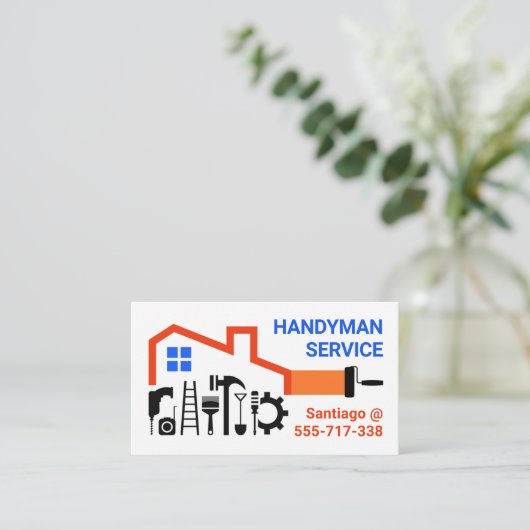 Handyman Tools Home Lijst Gebouw Visitekaartje (Staand voorkant)