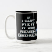 Handyman Tools Humor Tweekleurige Koffiemok (Links)