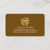 Handyman Tools Icon On Timber Wood Grain Visitekaartje (Achterkant)