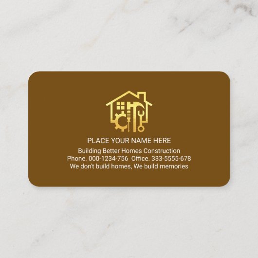 Handyman Tools Icon On Timber Wood Grain Visitekaartje (Achterkant)