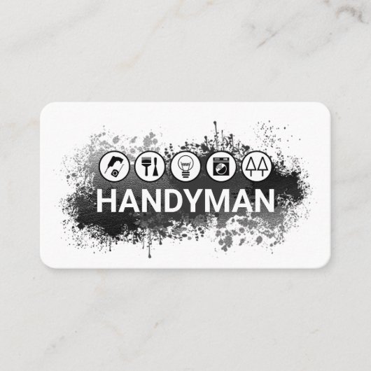 Handyman Tools In Paint Splatter Visitekaartje (Voorkant)