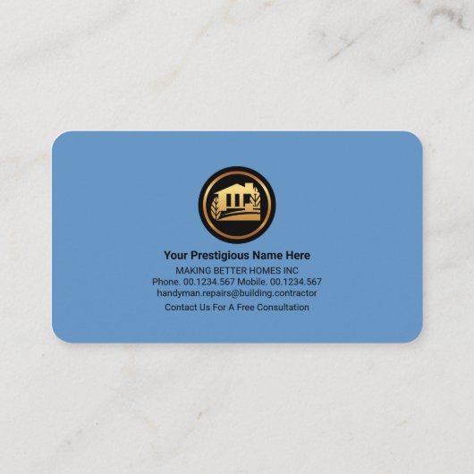 Handyman Tools Landscape Lijst Visitekaartje (Achterkant)