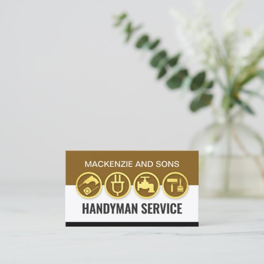 Handyman Tools Layers Home Reparaties Visitekaartje (Staand voorkant)