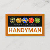 Handyman Tools On Brown Border Visitekaartje (Voorkant)