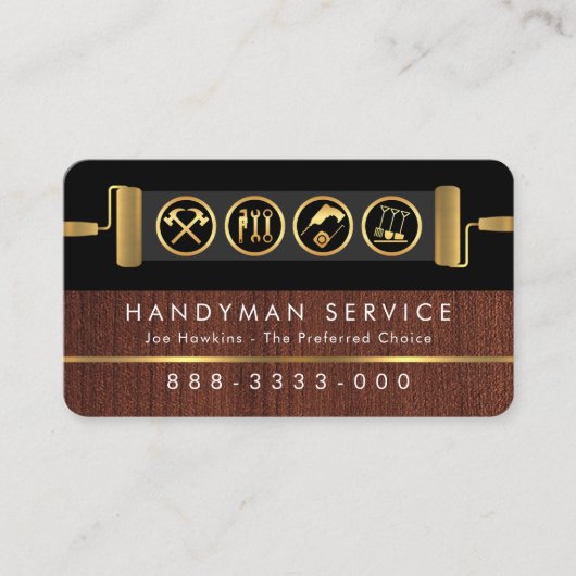 Handyman Tools On Brush Paint Layer Visitekaartje (Voorkant)