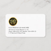 Handyman Tools On Building Rooftop Visitekaartje (Achterkant)