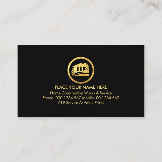 Handyman Tools On Rooftop Building Visitekaartje (Achterkant)