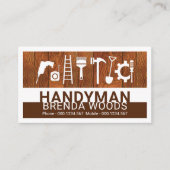 Handyman Tools On Wood Panel Visitekaartje (Voorkant)