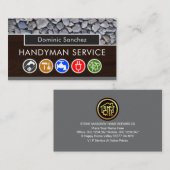 Handyman Tools On Wood Stone Wall Visitekaartje (Voorkant / Achterkant)