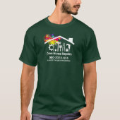 Handyman Tools Paint Splattered Rooftop Building T-shirt (Voorkant)