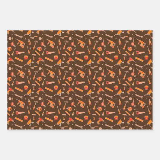 Handyman Tools Patroon Cadeau Inpakpapier Vel (Voorkant)