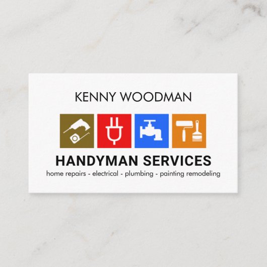 Handyman Tools Placard Home Remodeling Visitekaartje (Voorkant)