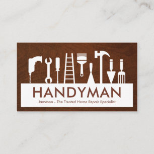 Handyman Tools Silhouet Plaque Visitekaartje