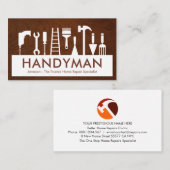 Handyman Tools Silhouette Placard Visitekaartje (Voorkant / Achterkant)