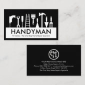 Handyman Tools Silhouette Placard Visitekaartje (Voorkant / Achterkant)