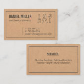 Handyman Tools Texture Visitekaartje (Voorkant / Achterkant)