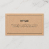 Handyman Tools Texture Visitekaartje (Achterkant)