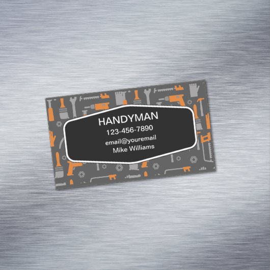 Handyman Tools Theme Magnetische Visitekaartjes Magnetisch Visitekaartje (Voorbeeld)