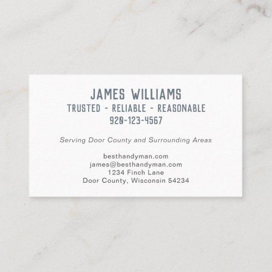 Handyman Tools Visitekaartje (Achterkant)