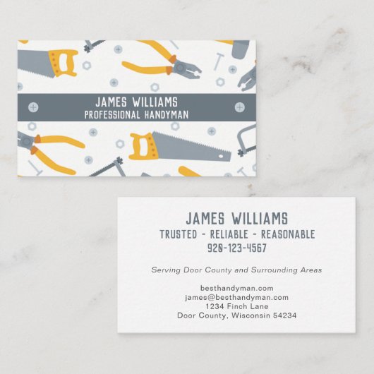 Handyman Tools Visitekaartje (Voorkant / Achterkant)