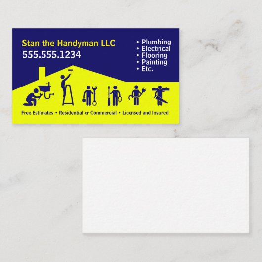 Handyman Visitekaartje (Voorkant / Achterkant)
