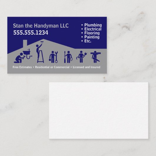 Handyman Visitekaartje (Voorkant / Achterkant)