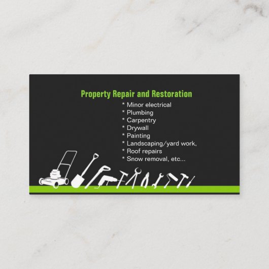 Handyman visitekaartje (Achterkant)