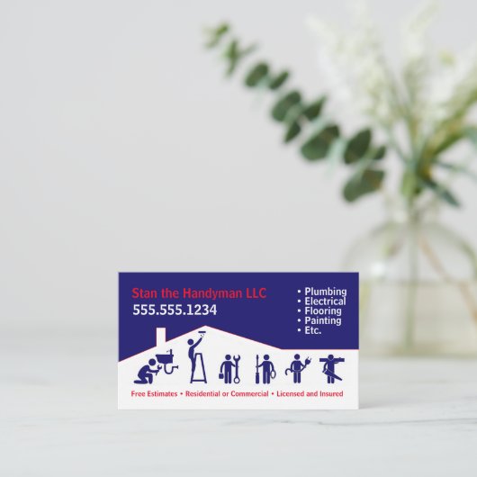 Handyman Visitekaartje (Staand voorkant)