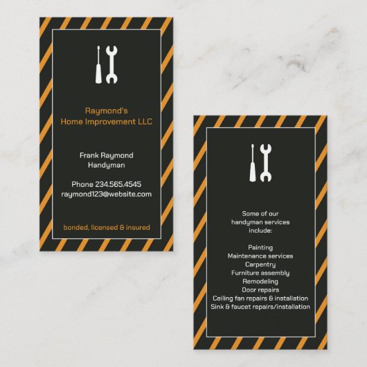 Handyman Visitekaartje (Voorkant / Achterkant)