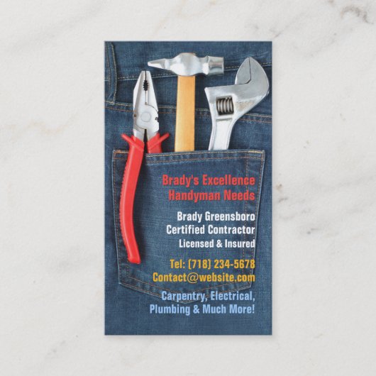 Handyman Visitekaartje (Voorkant)