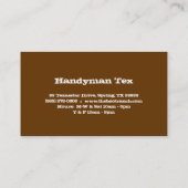 Handyman Visitekaartje Construction Tools  (Achterkant)
