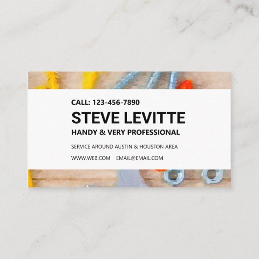 Handyman Visitekaartje - Werkgereedschap (Achterkant)