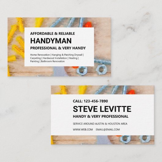 Handyman Visitekaartje - Werkgereedschap (Voorkant / Achterkant)