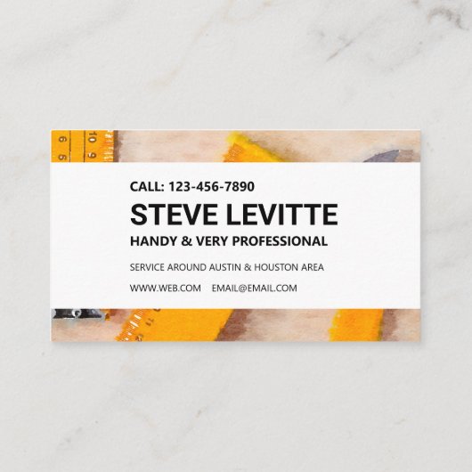 Handyman Visitekaartje - Werkgereedschap / Regelaa (Achterkant)