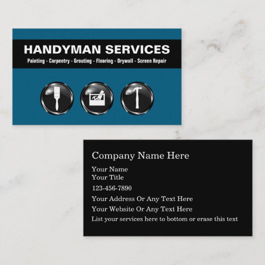 Handyman Visitekaartjes Cool Design (Voorkant / Achterkant)