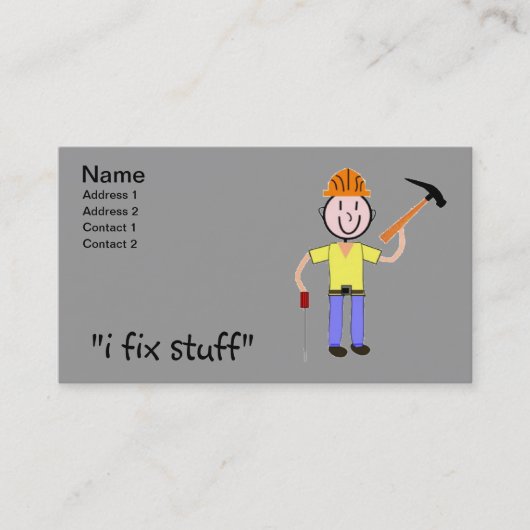 Handyman Visitekaartjes I Fix Stuff (Voorkant)