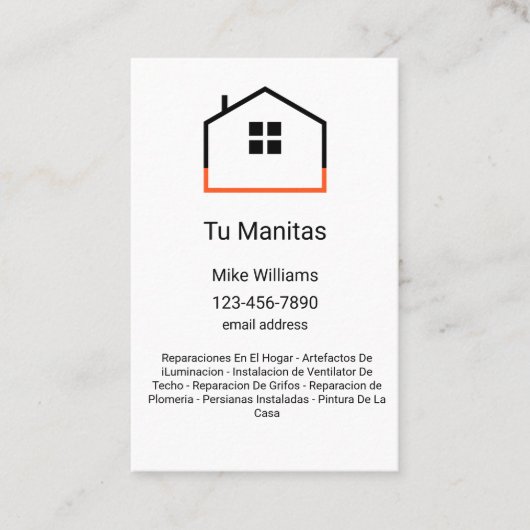Handyman Visitekaartjes Spaans (Voorkant)