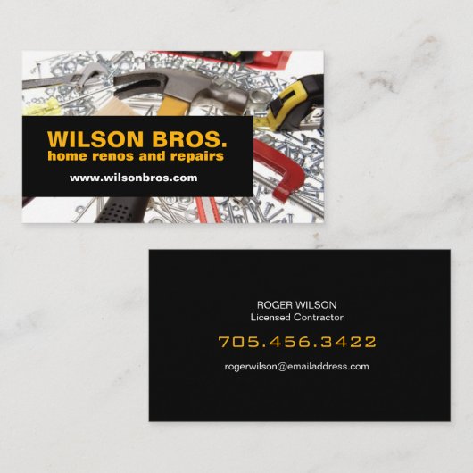  handyman voor reparatie thuis visitekaartje (Voorkant / Achterkant)
